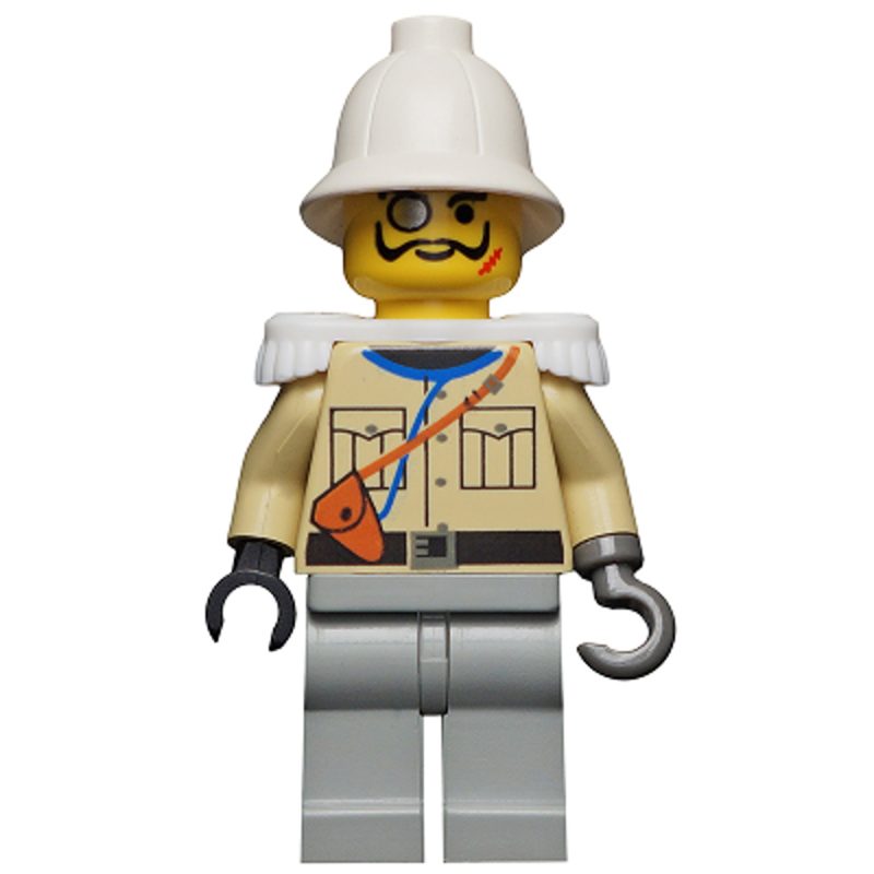 LEGO Minifigure Lord Sam Sinister / Baron von Barron – Tan Shirt, Light Gray Legs, White Pith Helmet, White Epaulettes adv039