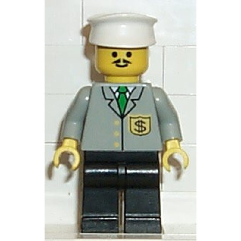 LEGO Minifigure Bank – Black Legs, White Hat, Moustache bnk002