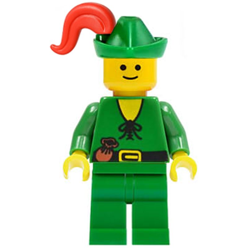 LEGO Minifigure Forestman – Pouch, Green Hat, Red Plume cas126