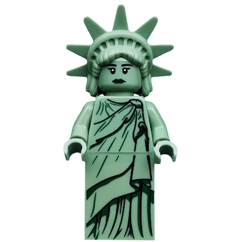 LEGO Minifigure Lady Liberty, Series 6 (Minifigure Only without Stand and Accessories) – Rubber Hair with Tiara col084a