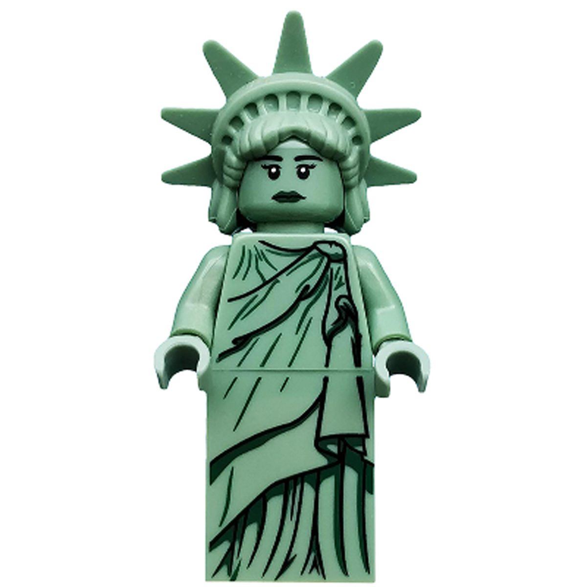 LEGO Minifigure Lady Liberty, Series 6 (Minifigure Only without Stand and Accessories) – Rubber Hair with Tiara col084a