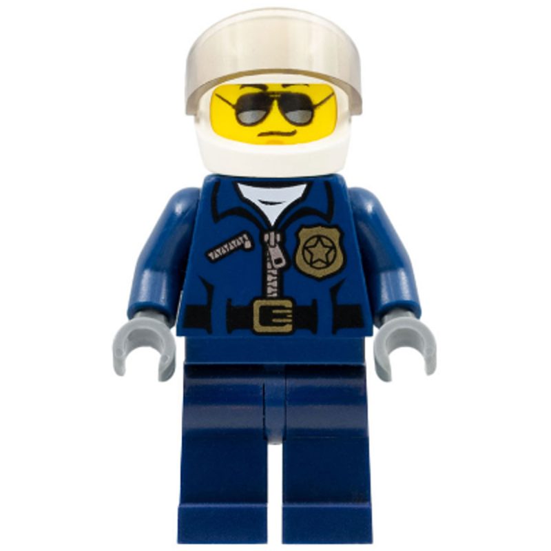 LEGO Minifigure Police – City Helicopter Pilot, Sunglasses, Black Eyebrows cty0487a