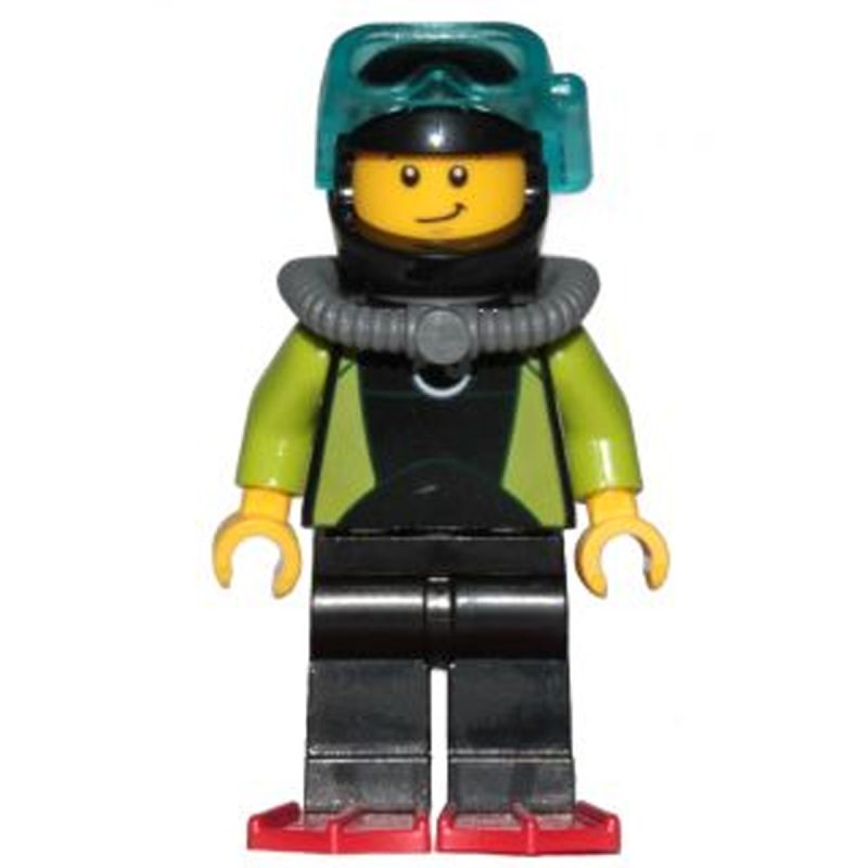 LEGO Minifigure Coast Guard City – Diver, Black Wetsuit with White Logo cty0797