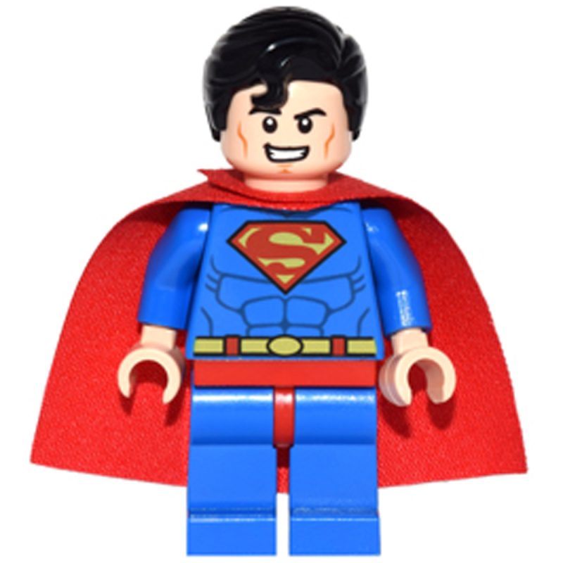 LEGO Minifigure Superman – Blue Suit, Starched Fabric Cape, Open Mouth / Red Eyes dim019
