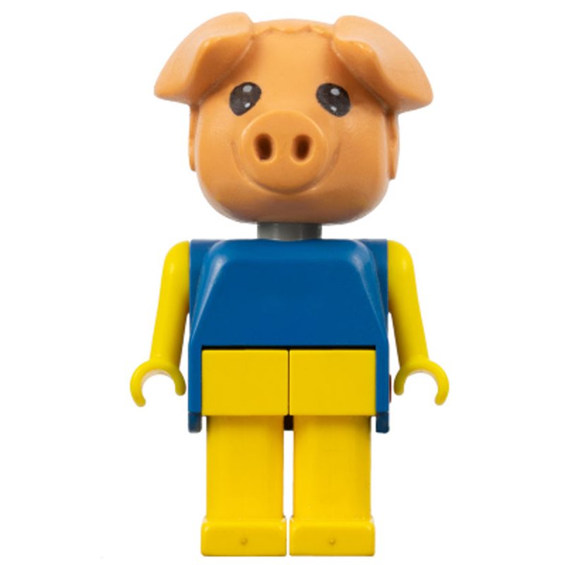 LEGO Minifigure Fabuland Pig – Percy Pig, Yellow Legs and Arms, Blue Top fab11a