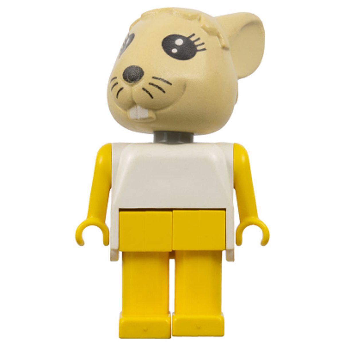 LEGO Minifigure Fabuland Rabbit – Bonnie Bunny, Tan Head, Yellow Legs and Arms, White Top fab3c
