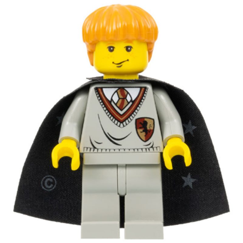 LEGO Minifigure Ron Weasley – Gryffindor Shield Torso, Without Black Cape with Stars hp007