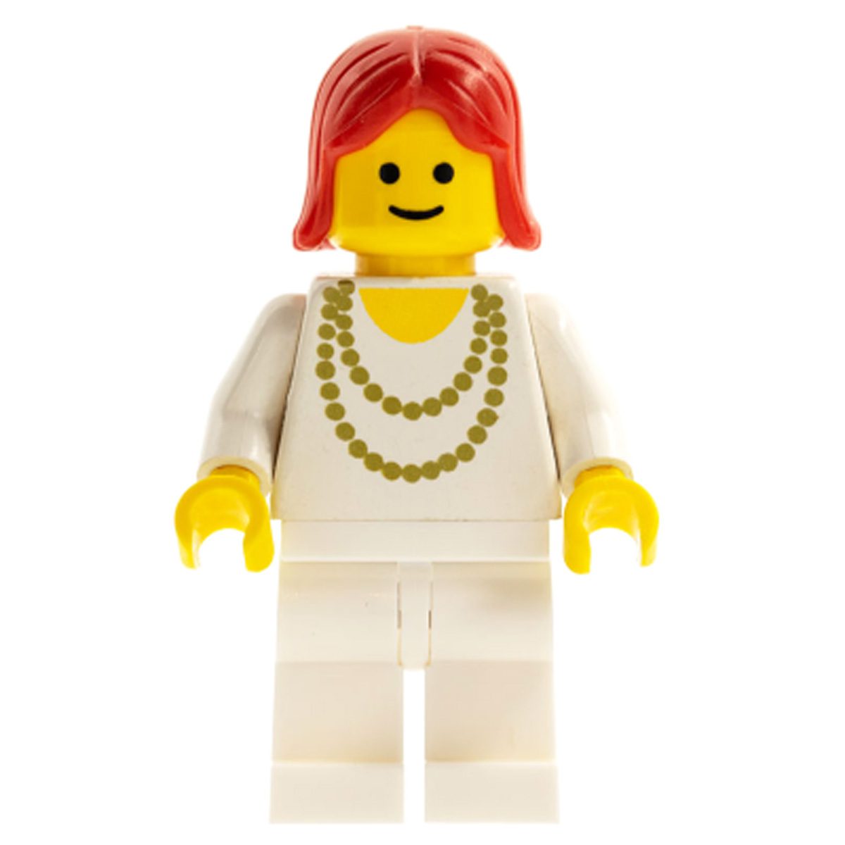 LEGO Minifigure Necklace Gold – White Legs, Red Female Hair ncklc002