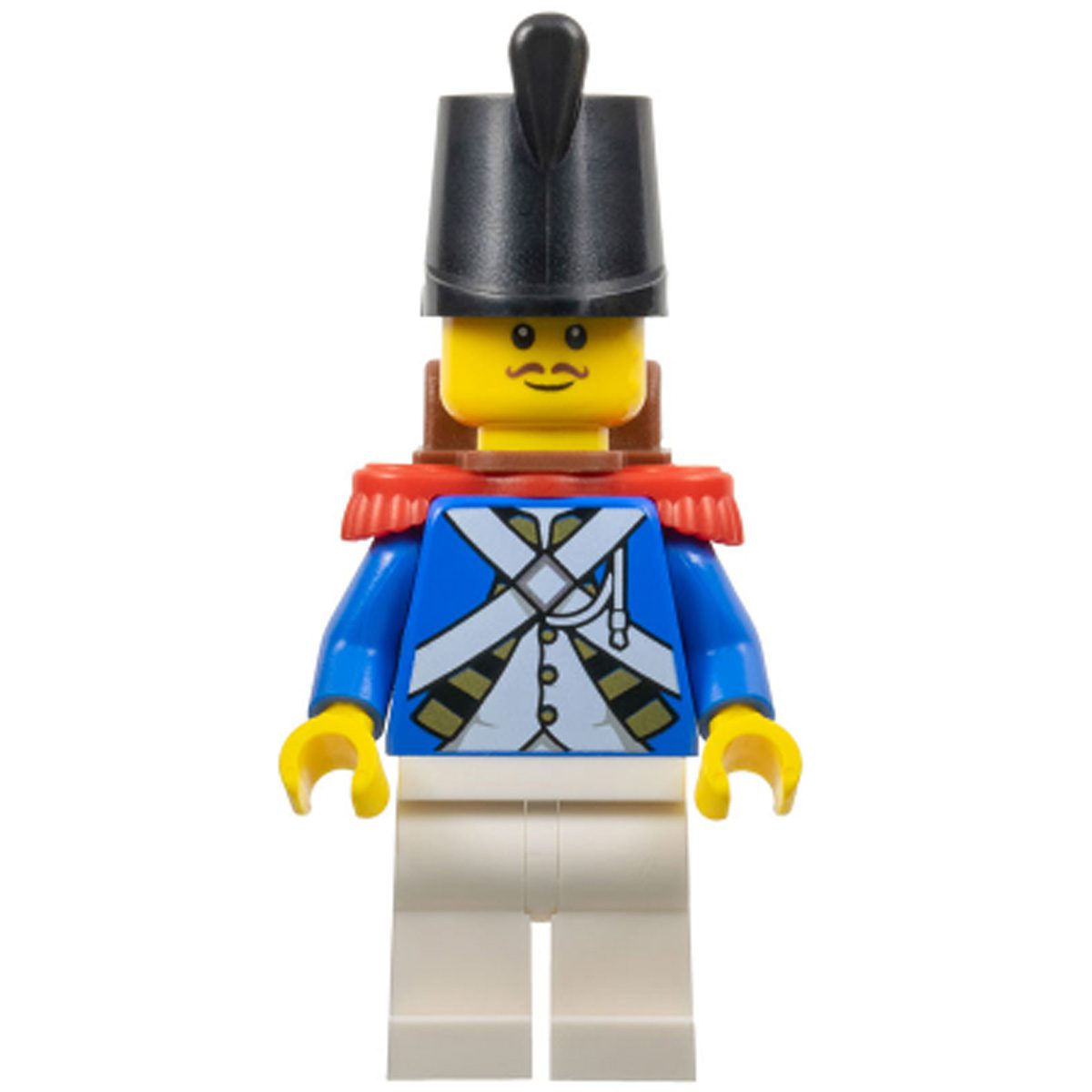 LEGO Minifigure Imperial Soldier IV – Male, Black Shako Hat, Red Epaulettes, Reddish Brown Moustache, Backpack pi193
