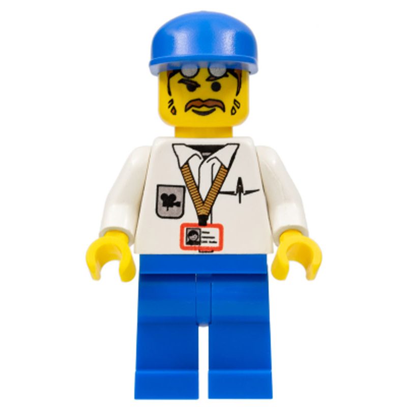 LEGO Minifiigure Cameraman, Blue Legs, Blue Cap stu001