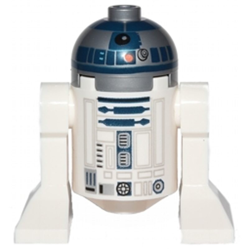 LEGO Minifigure Astromech Droid, R2-D2 – Flat Silver Head, Red Dots and Small Receptor sw0527