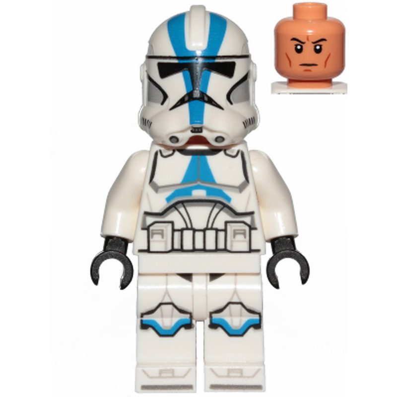 LEGO Minifigure Clone Trooper, 501st Legion (Phase 2) – White Arms, Nougat Head