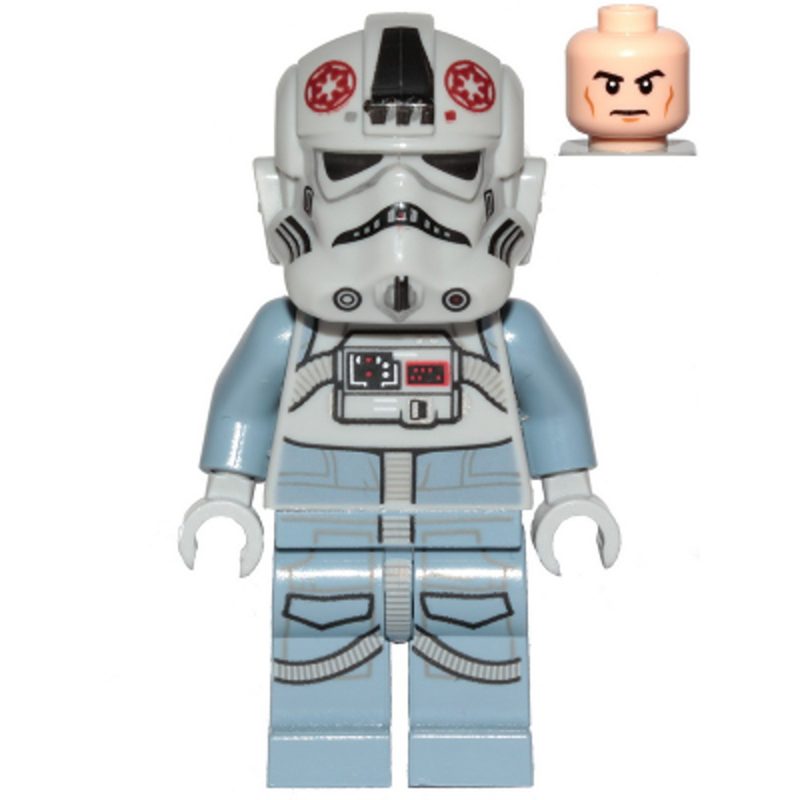 LEGO Minifigure AT-AT Driver – Dark Red Imperial Logo, Cheek Lines, Frown sw1104