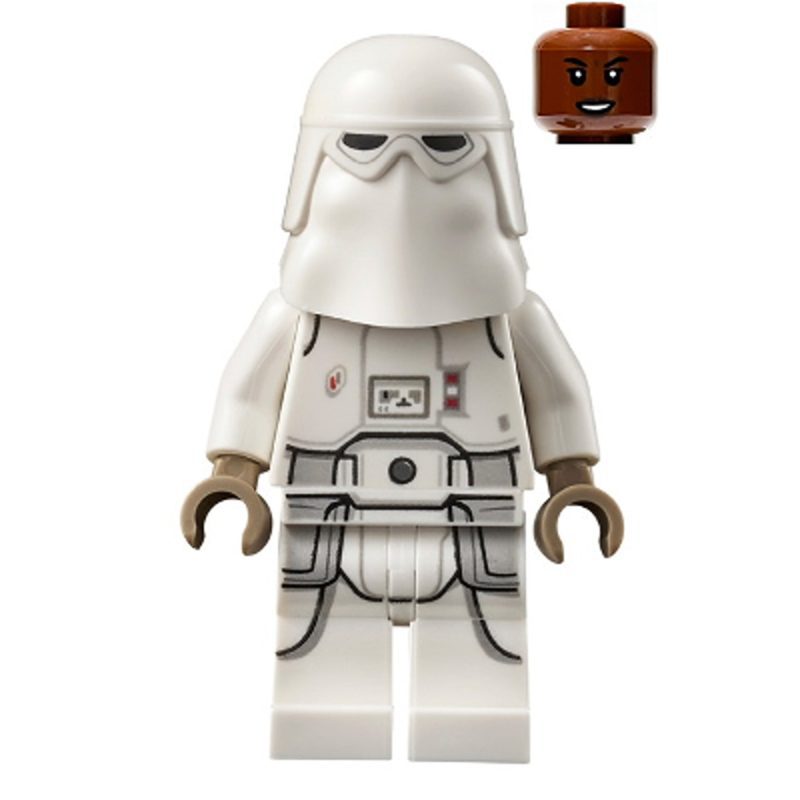LEGO Minifigure Snowtrooper – Female, Printed Legs, Dark Tan Hands, Reddish Brown Head, Open Mouth Smirk sw1180