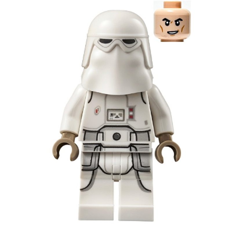 LEGO Minifigure Snowtrooper, Printed Legs, Dark Tan Hands, Cheek Lines, Lopsided Grin sw1181
