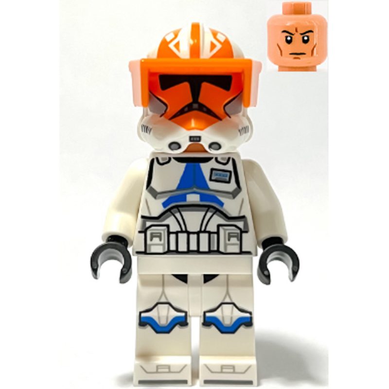 LEGO Minifigure Clone Captain Vaughn, 501st Legion, 332nd Company (Phase 2) – Helmet with Holes and Togruta Markings, Orange Visor sw1277