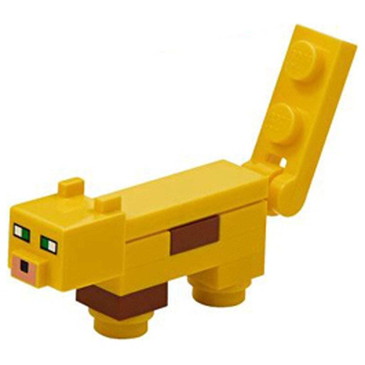 LEGO Minifigure Minecraft Ocelot (Yellow Plate, Round 1 x 1 Feet) – Brick Built mineocelot02