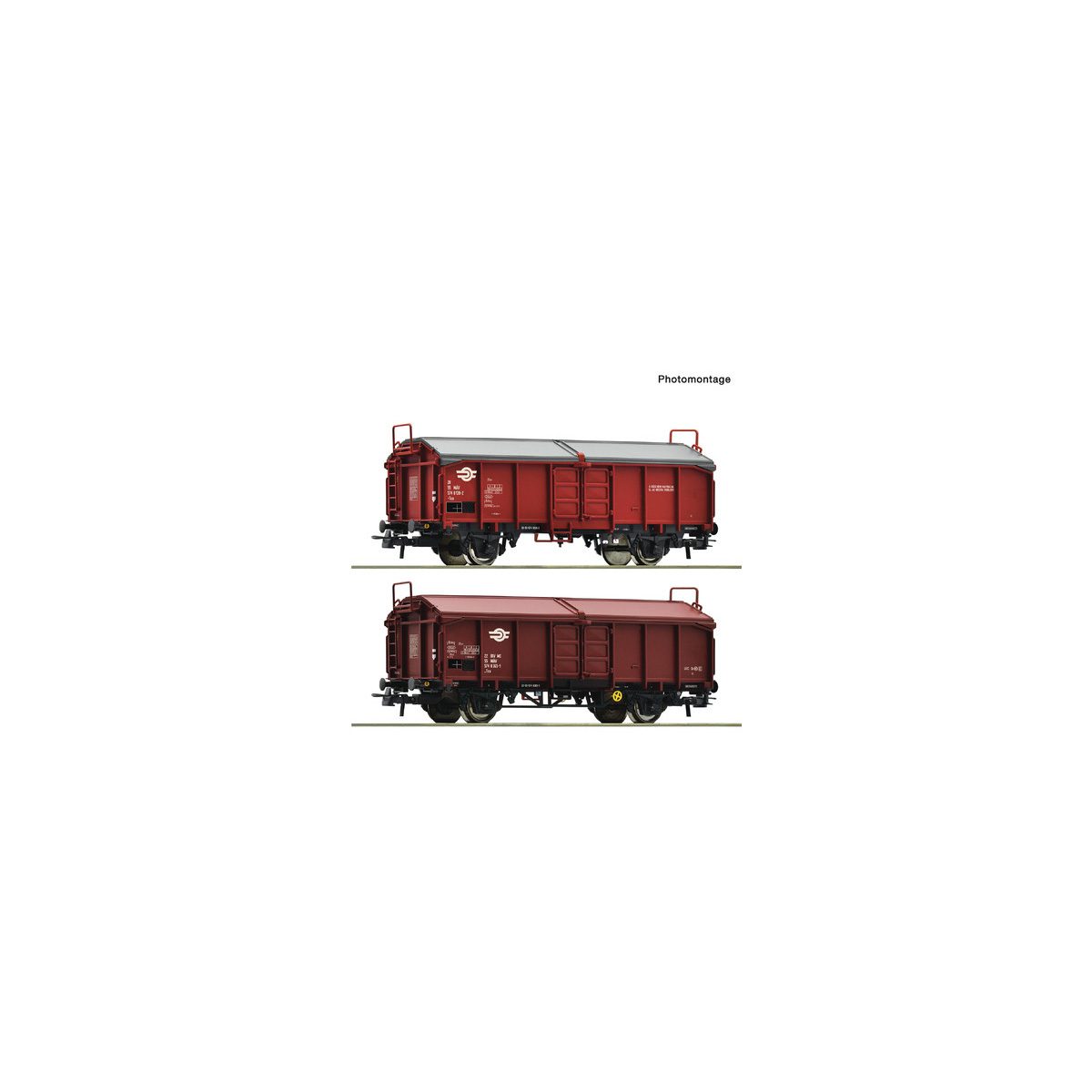 Roco 6600116 2 Piece Set: Sliding Roof Wagons, MAV