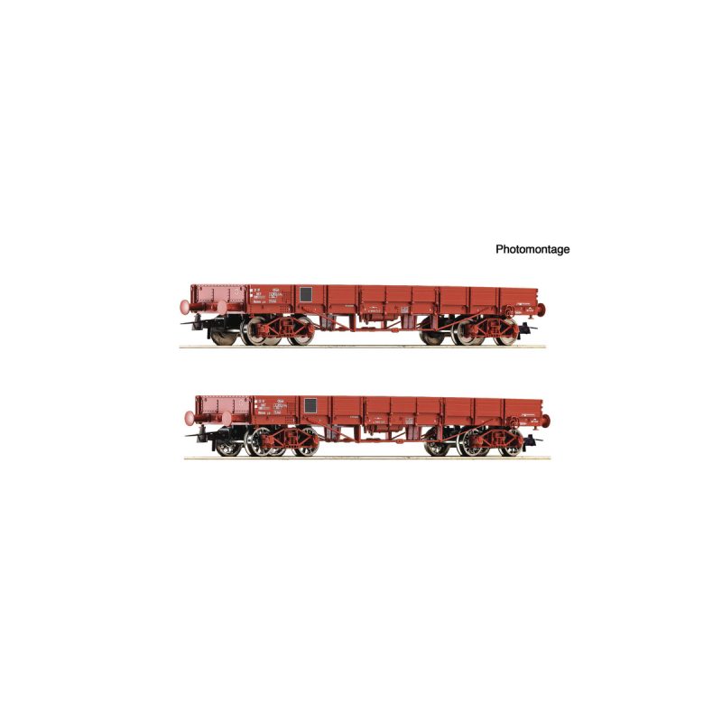 Roco 6600224 2 Piece Set: Low Side Wagons, SNCF
