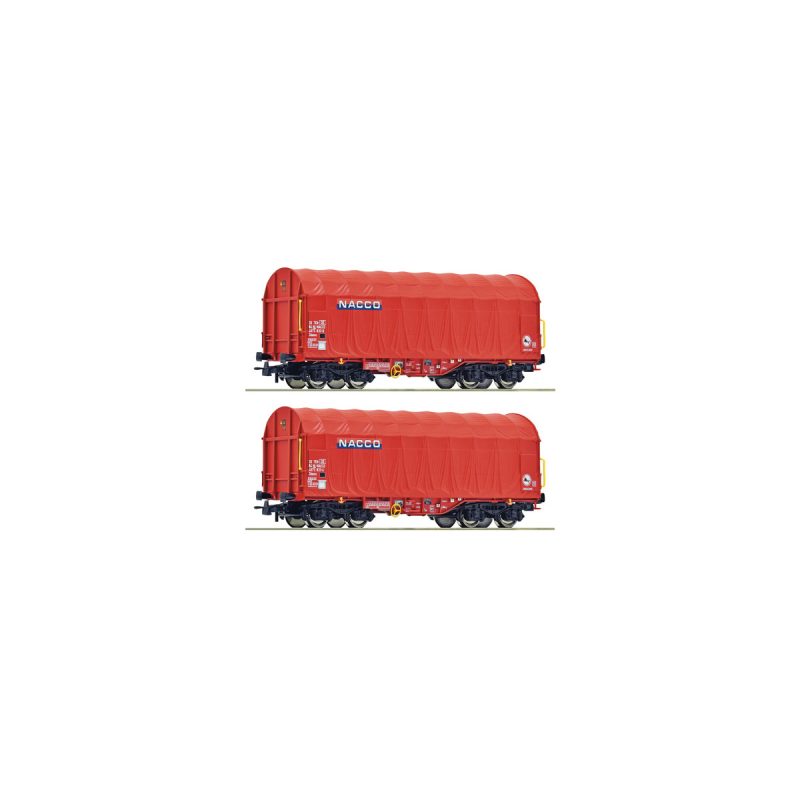 Roco 6600226 2 Piece Set: Sliding Tarpaulin Wagons, NACCO