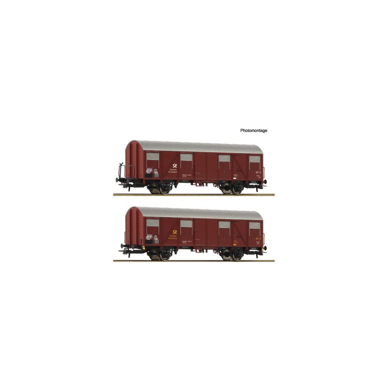 Roco 6600248 2 Piece Set: Covered Postal Wagons, DBP