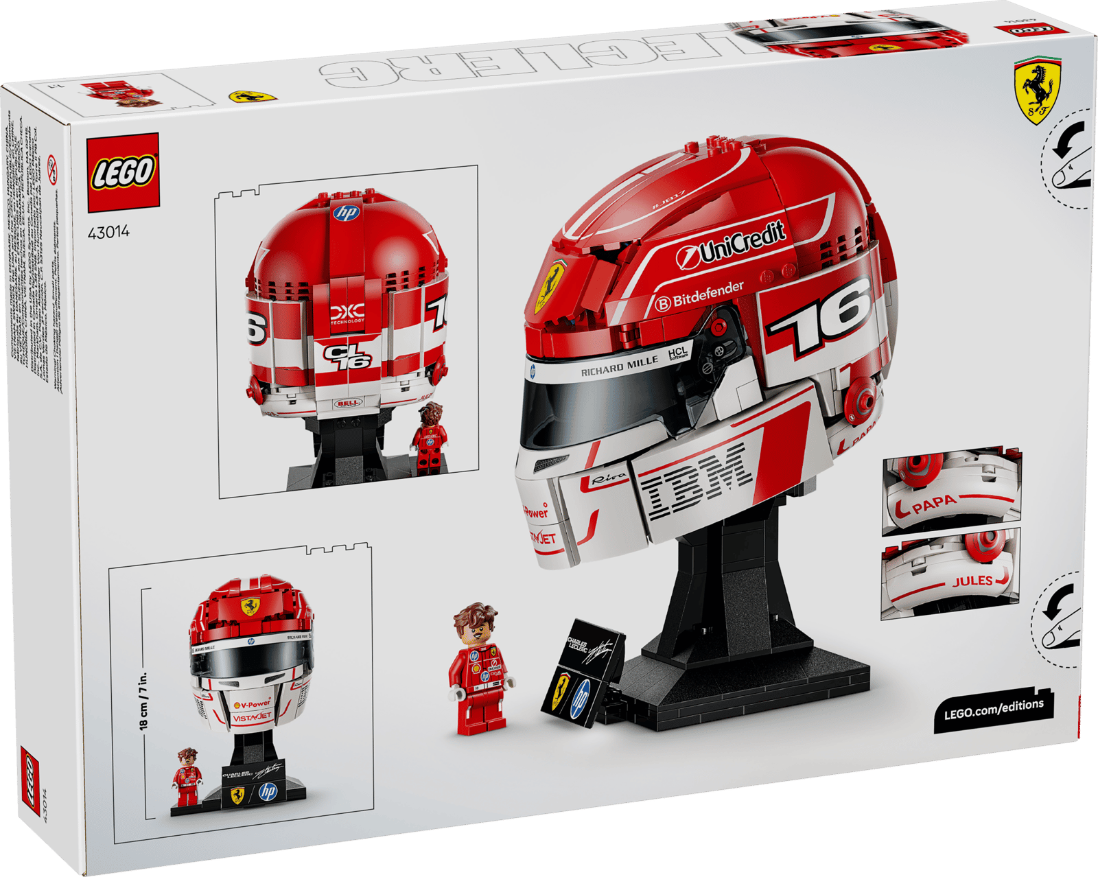 LEGO Scuderia Ferrari HP Charles Leclerc Helmet 43014 Packaging