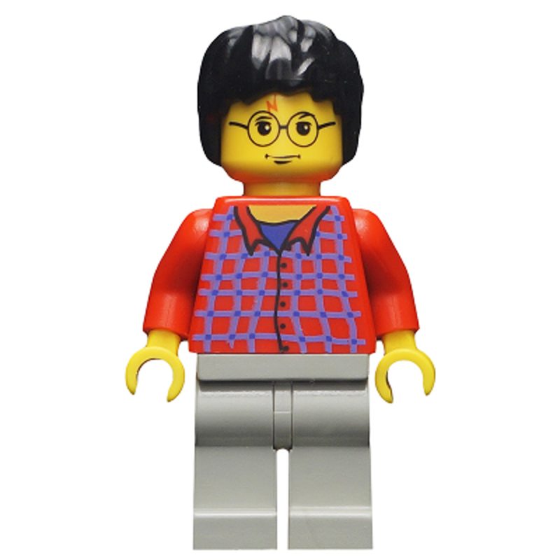 LEGO Minifigure hp025 Harry Potter – Red Shirt Torso, Light Gray Legs