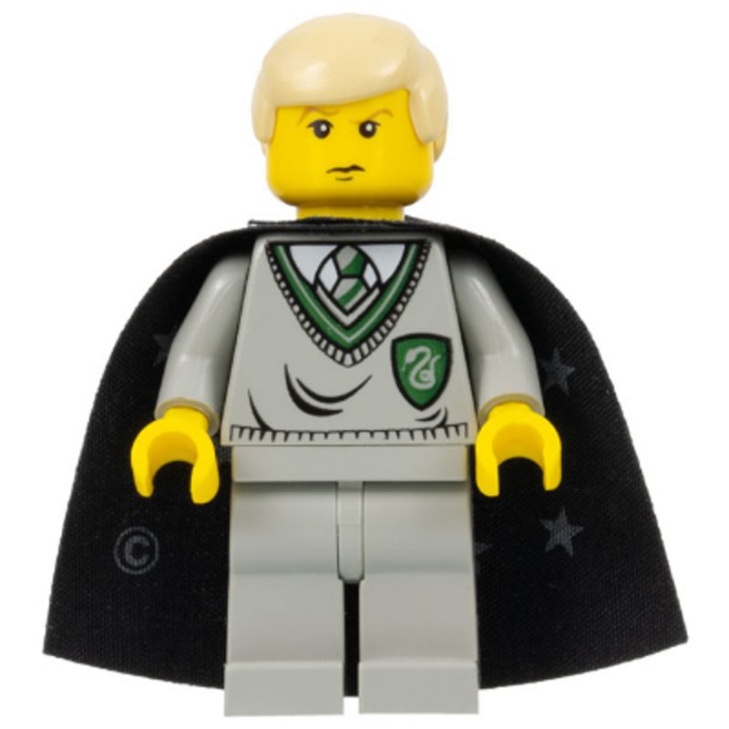 LEGO Minifigure hp040 Draco Malfoy – Slytherin Torso, Black Cape with Stars