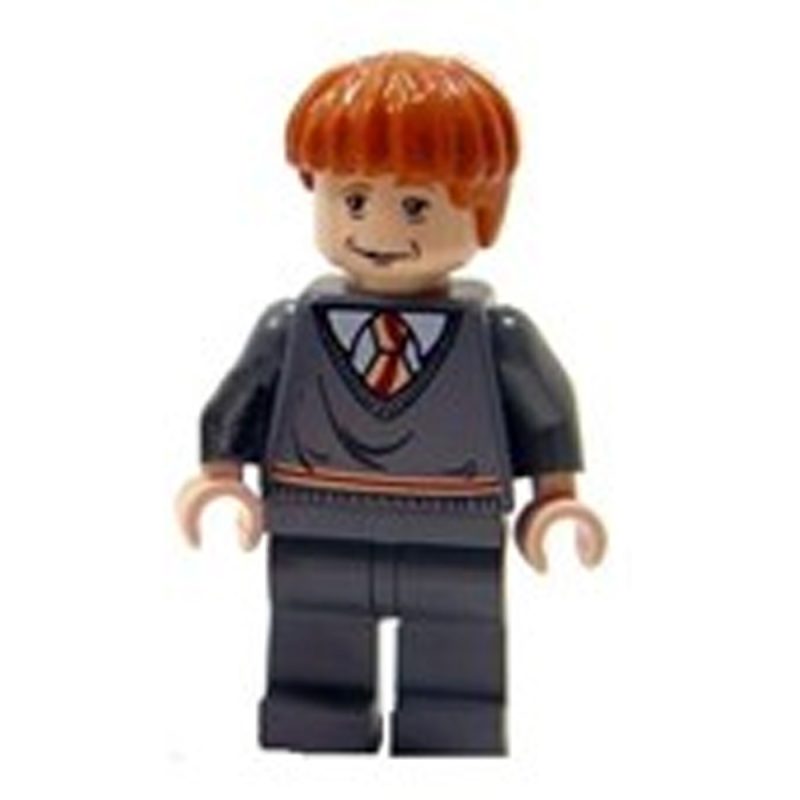 LEGO Minifigure hp064 Ron Weasley – Gryffindor Stripe Torso, Sleeping / Awake Face