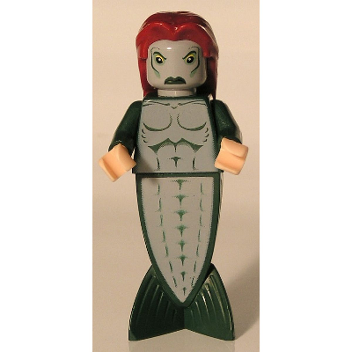 LEGO Minifigure hp067 Merperson – Dark Green Body, Dark Red Long Hair