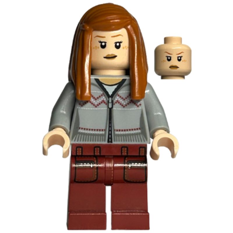 LEGO Minifigure hp090 Ginny Weasley – Light Bluish Gray Knitwear, Dark Red Legs with Pockets Pattern