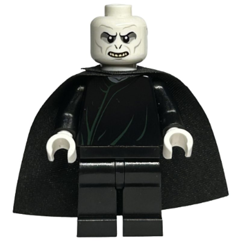 LEGO Minifigure hp098 Lord Voldemort – White Head, Black Cape, Dark Green Robe Lines