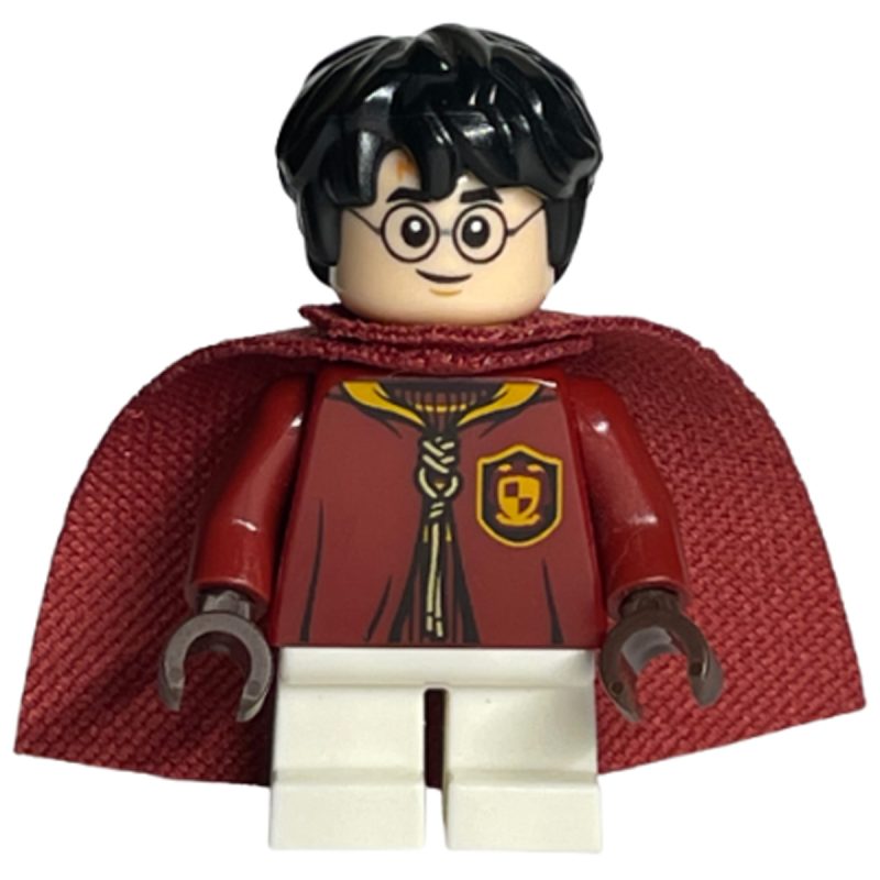 LEGO Minifigure hp138 Harry Potter – Dark Red Quidditch Uniform with Cape, White Short Legs