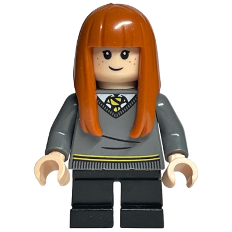 LEGO Minifigure hp149A Susan Bones – Hufflepuff Sweater, Black Short Legs, Flexible Rubber Hair