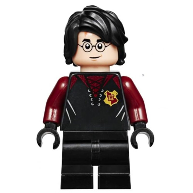LEGO Minifigure hp176 Harry Potter – Black and Dark Red Uniform, Medium Legs