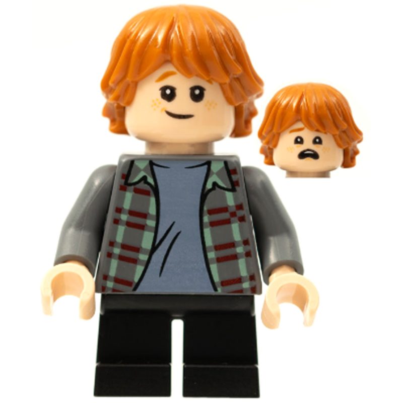 LEGO Minifigure hp280 Ron Weasley – Plaid Shirt, Black Short Legs
