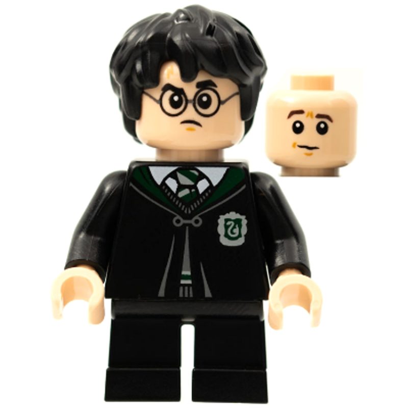 LEGO Minifigure hp285 Harry Potter – Black Slytherin Robe and Short Legs (Gregory Goyle Transformation)