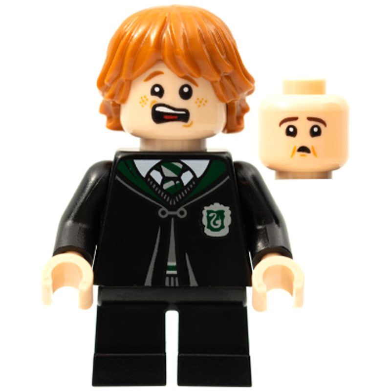 LEGO Minifigure hp287 Ron Weasley – Black Slytherin Robe and Short Legs (Vincent Crabbe Transformation)