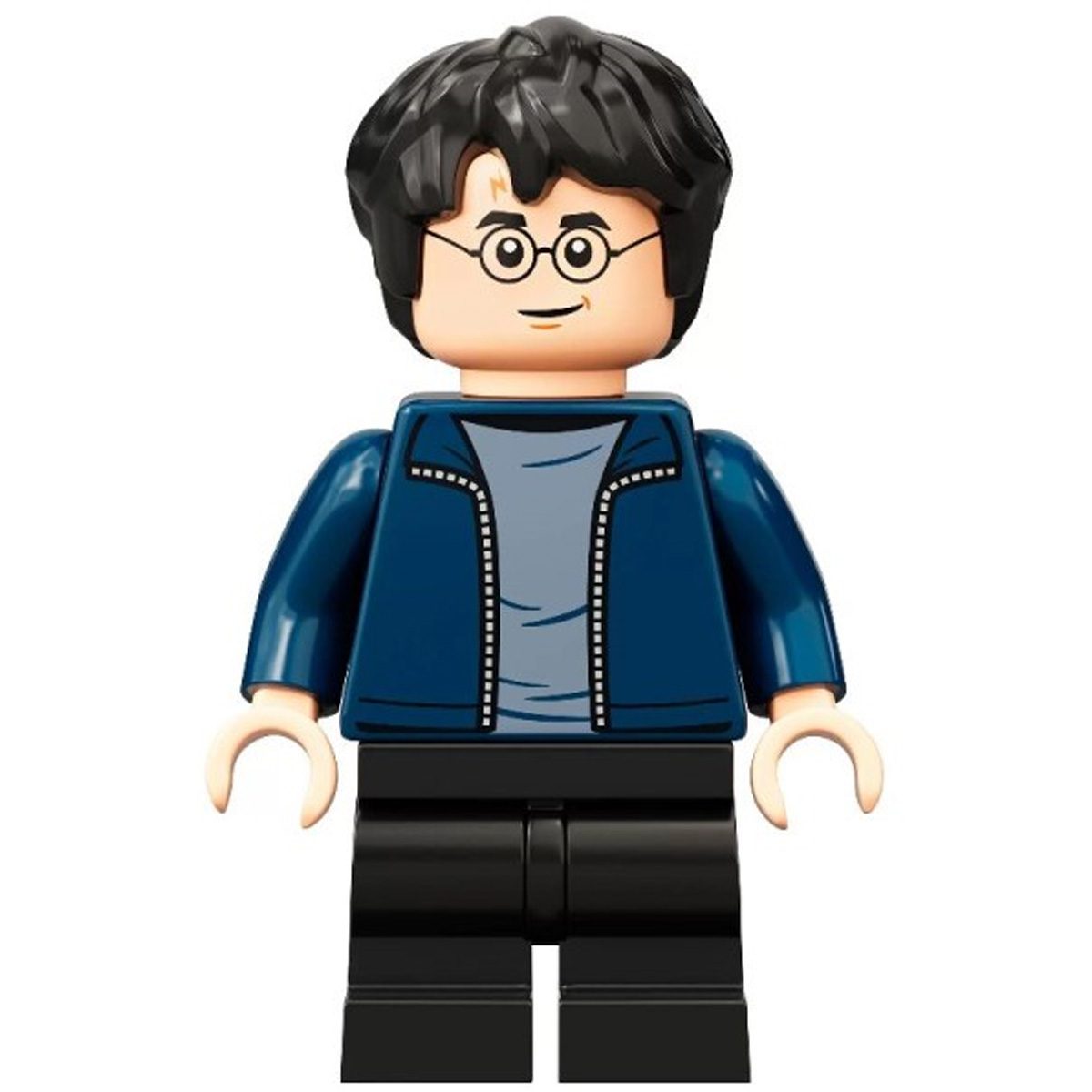 LEGO Minifigure hp288 Harry Potter – Dark Blue Open Jacket over Sand Blue Shirt, Black Medium Legs