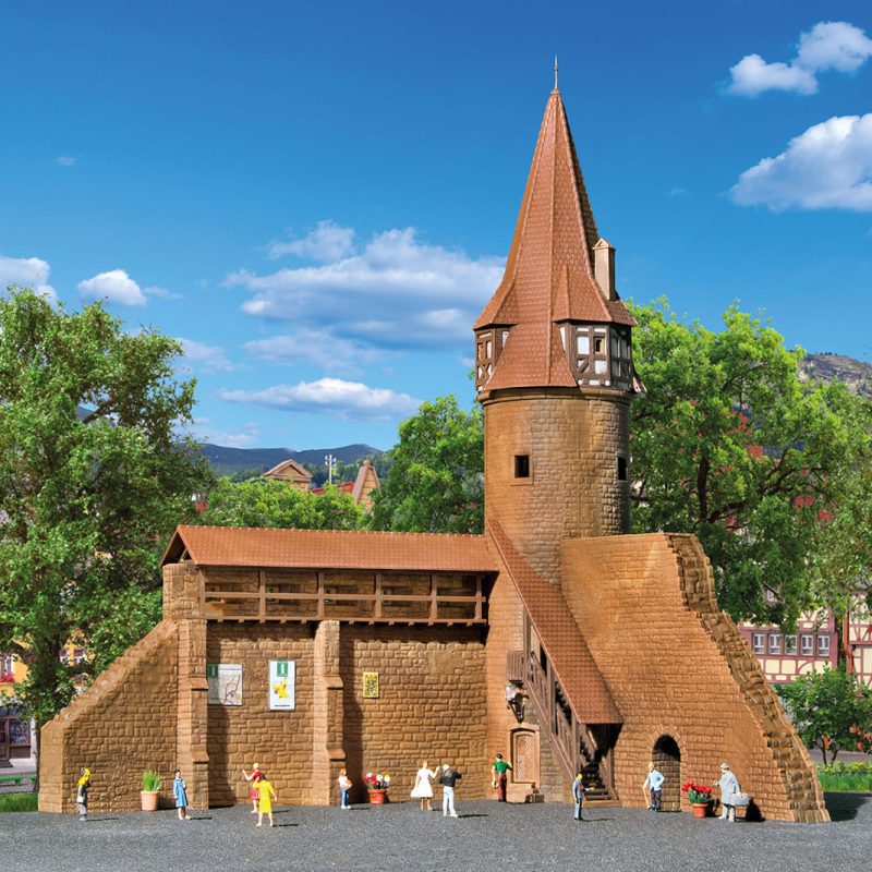 Kibri Town Wall with Round Tower Marktbreit 37109