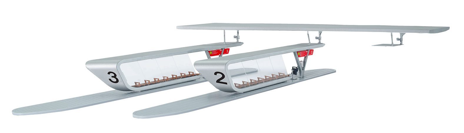Kibri Extension Set 2 Modern Bus Stops with Roof incl. LED Lighting 39005