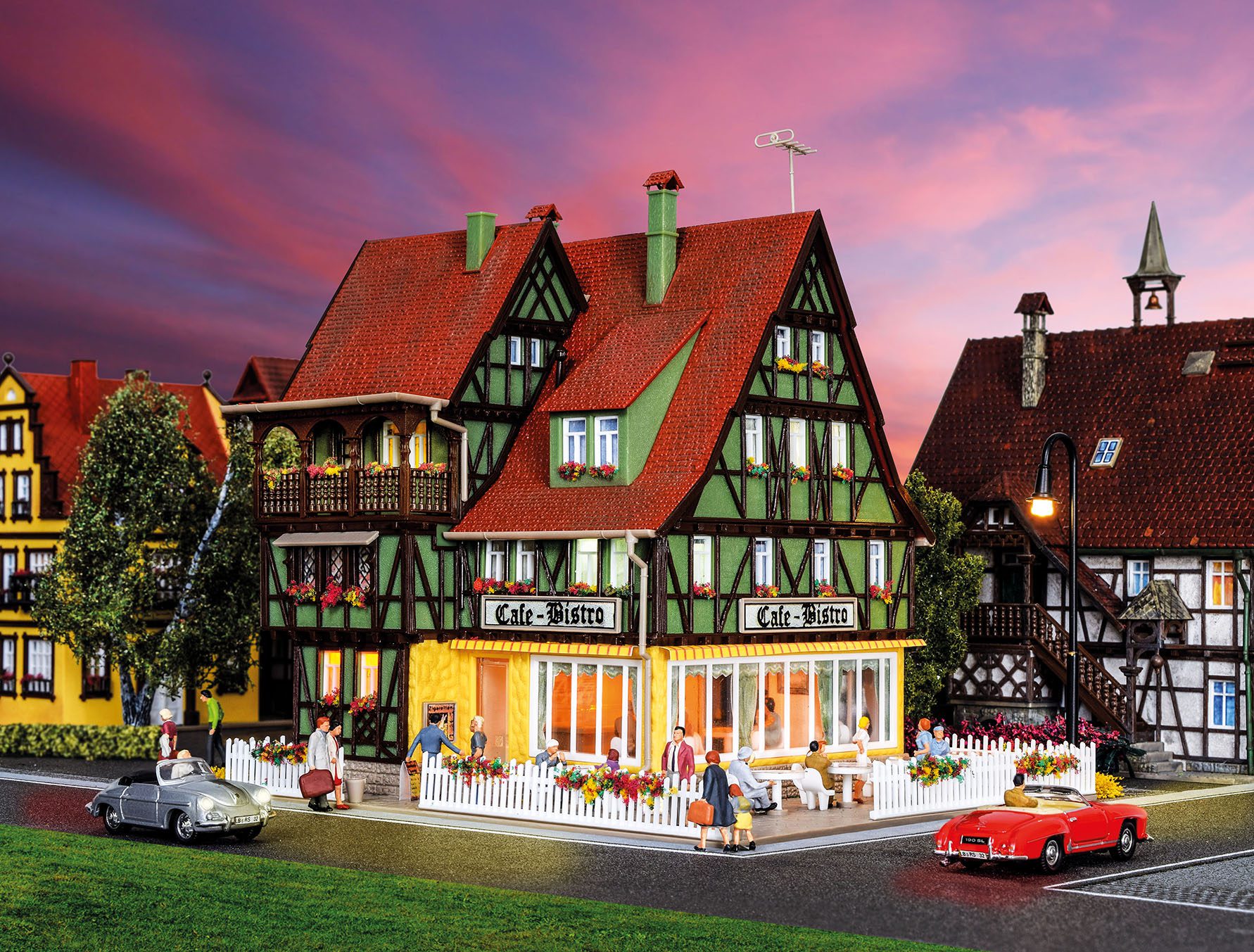 Vollmer Café-Bistro with Interior and LED Lighting, Functional Kit 43695