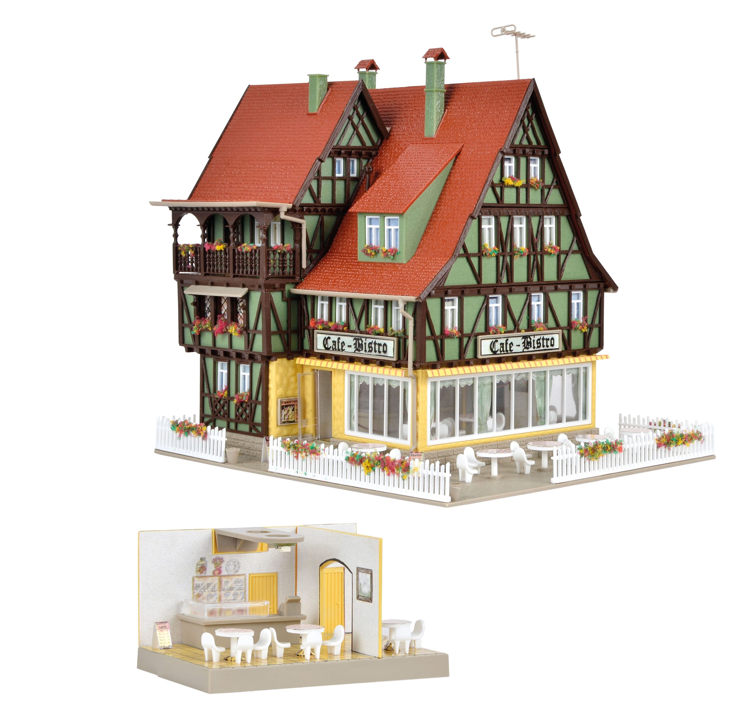 Vollmer Café-Bistro with Interior and LED Lighting, Functional Kit 43695