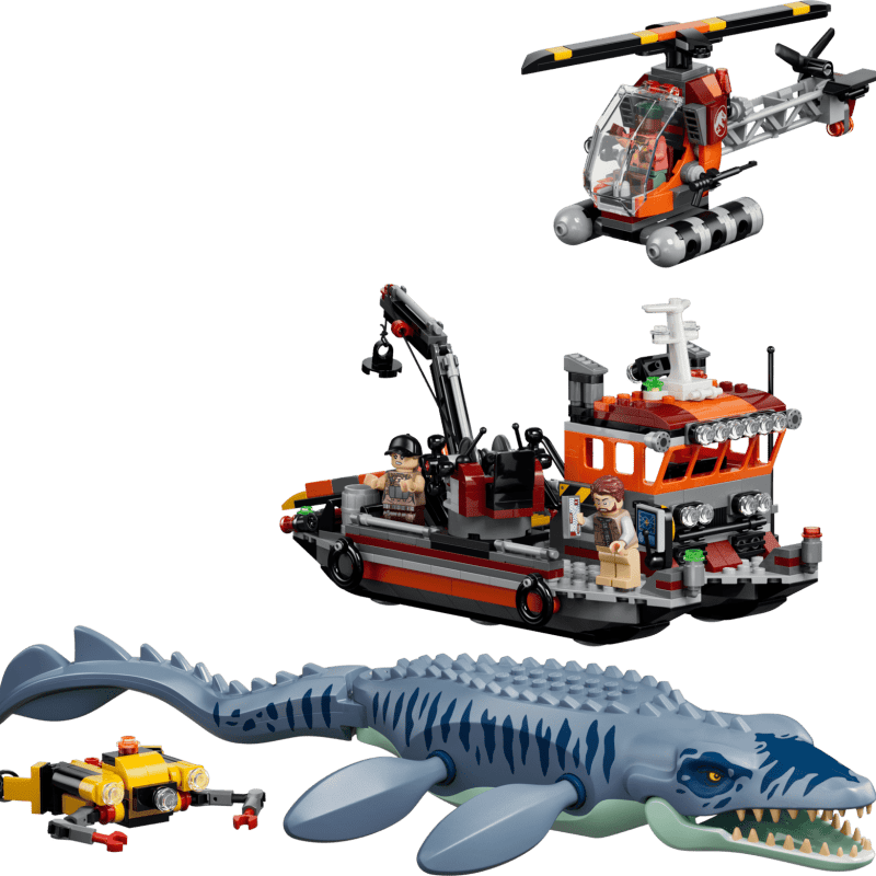 LEGO Jurassic World Mosasaurus Dinosaur Boat Attack 77983