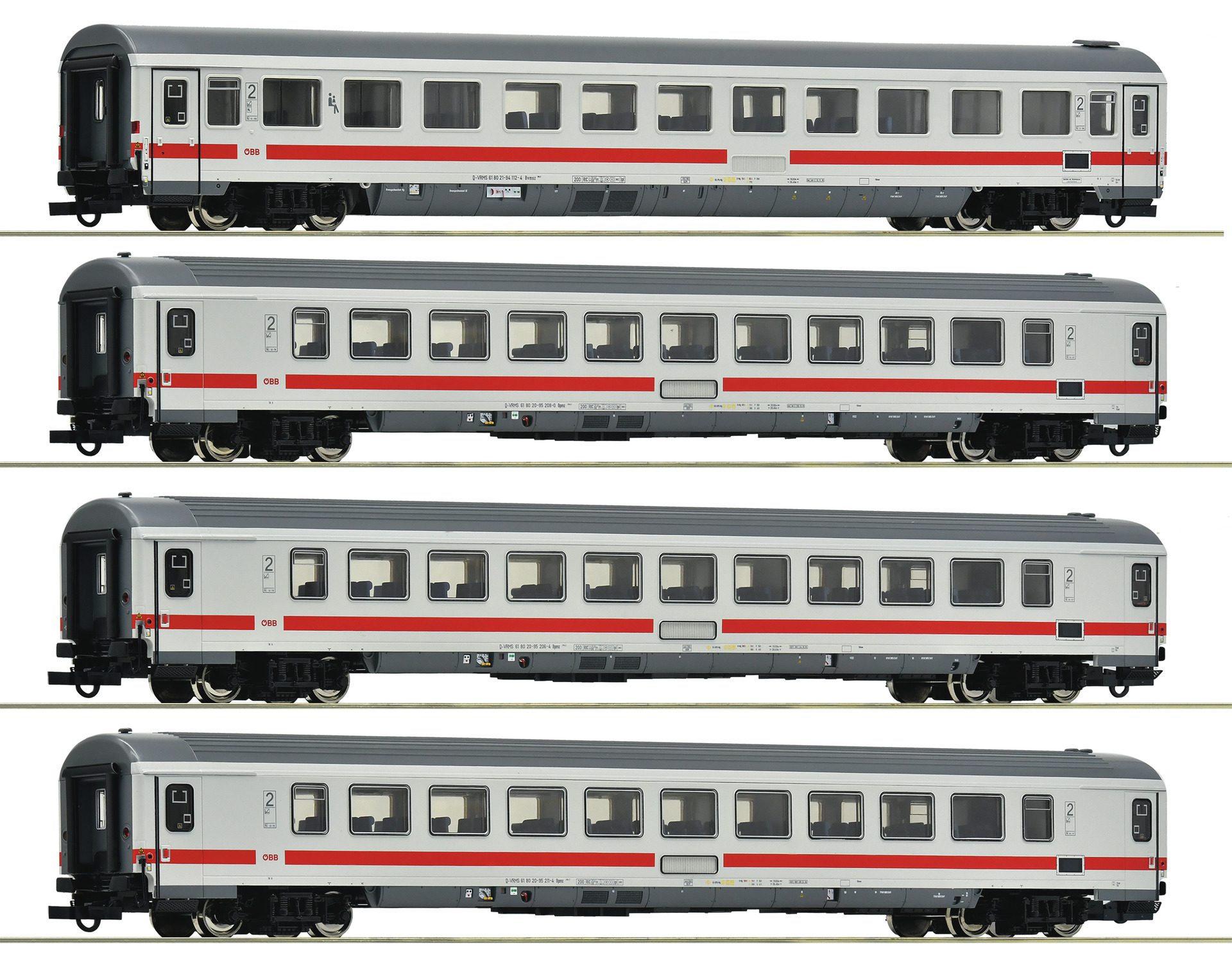 Roco 4 Piece Set: Express Train Coaches, ÖBB 6200187