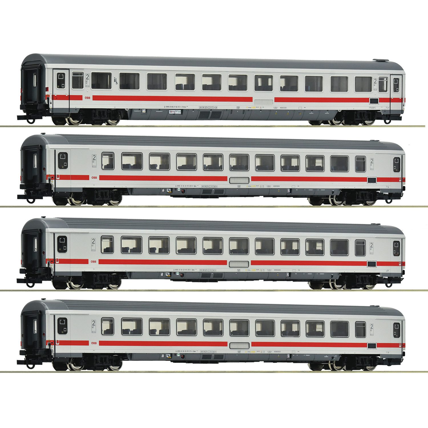 Roco 4 Piece Set: Express Train Coaches, ÖBB 6200187