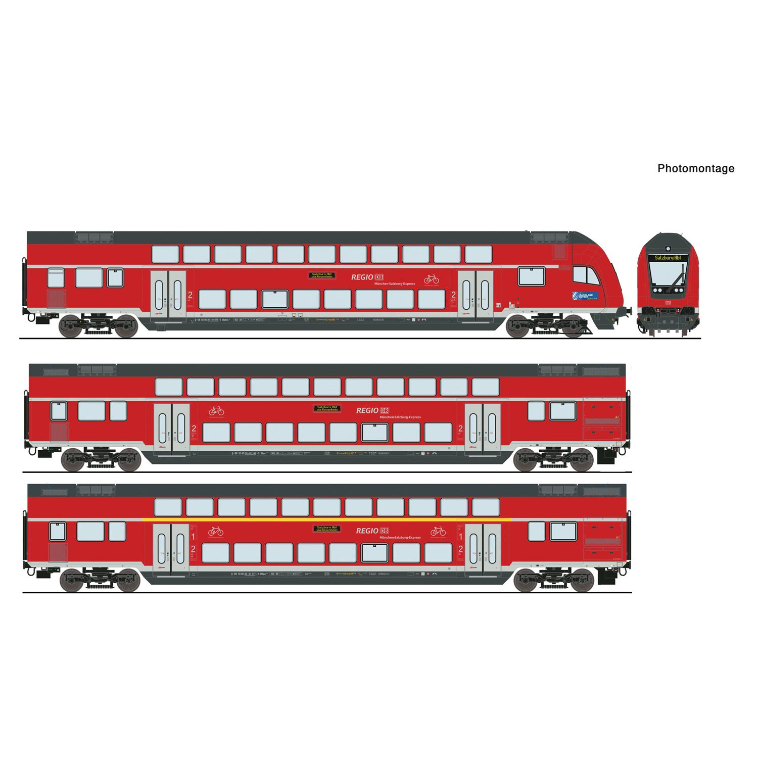 Roco 3 Piece Set: Double-Deck Coaches, DB AG 6210144