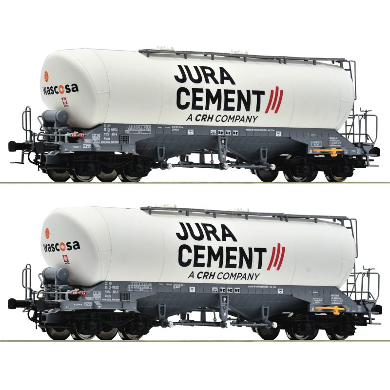 Roco 2 Piece Set: Silo Wagons, Jura Cement/Wascosa 6600191