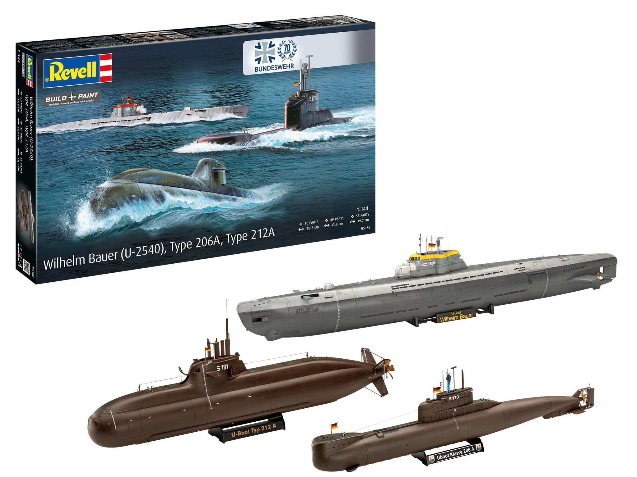 Revell 70 Years Bundeswehr: Wilhelm Bauer, Type 206A, Class 2 05186