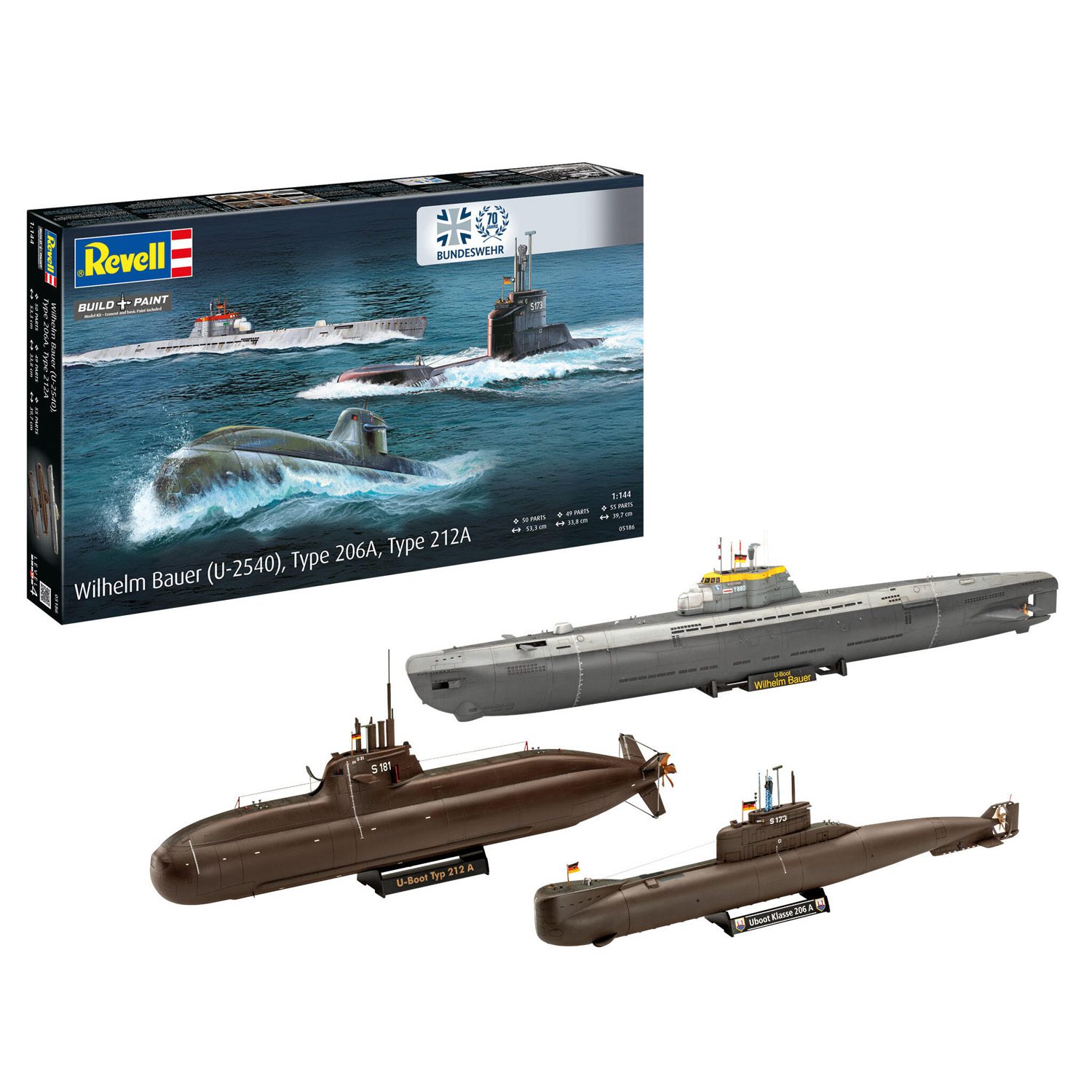 Revell 70 Years Bundeswehr: Wilhelm Bauer, Type 206A, Class 2 05186